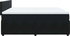 vidaXL Κρεβάτι Boxspring με Στρώμα Μαύρο 200x200 εκ. Βελούδινο