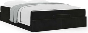 vidaXL Σκελετός κρεβατιού με στρώμα 2 pcs Μαύρο Βελούδο