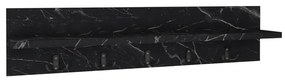 Κρεμάστρα τοίχου Kery Megapap από μελαμίνη χρώμα μαύρο εφέ μαρμάρου 80x11x18εκ. - 0212604