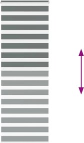 vidaXL Ζέβρα τυφλή Σκούρο Γκρι Πλάτος υφάσματος 85,9 εκ. Πολυεστέρας