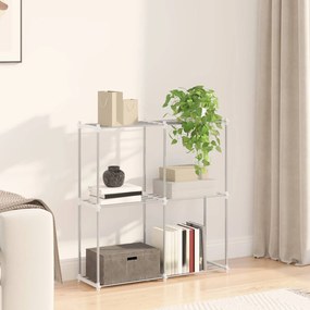 vidaXL Τούβλο Ράφι με αποθήκευση Λευκό 86 x 27 x 90 εκ Αλουμίνιο
