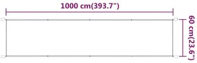 vidaXL Τέντα Κάθετη Λευκή 60 x 1000 εκ. από Ύφασμα Oxford