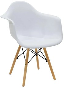Καρέκλα - Πολυθρόνα Julita PP λευκό-φυσικό πόδι 62x60x78.5 εκ.