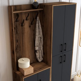 Έπιπλο Εισόδου Καρυδιά / Ανθρακί BERLIN 120x35x200