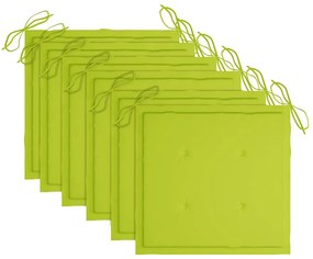 vidaXL Καρέκλες Κήπου Πτυσσόμενες 6 τεμ. Μασίφ Ξύλο Teak με Μαξιλάρια