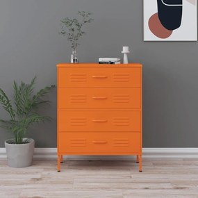 Συρταριέρα Πορτοκαλί 80 x 35 x 101,5 εκ. από Ατσάλι