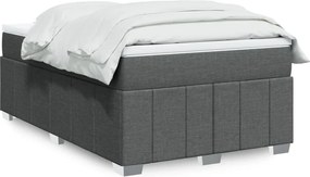 vidaXL Κρεβάτι Boxspring με Στρώμα Σκούρο Γκρι 120x190 εκ Υφασμάτινο