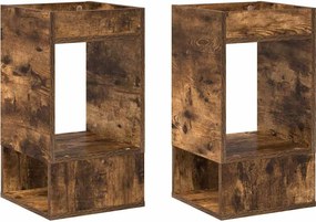 vidaXL End Table 2 pcs Καπνιστό Δρύς 30 x 30 x 56 εκ.