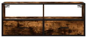 vidaXL Έπιπλο Τηλεόρασης Καπνιστή Δρυς 100x31x39,5εκ Επεξ.Ξύλο/Μέταλλο