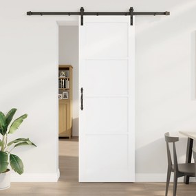 vidaXL Συρόμενη Πόρτα  με Σετ Υλικών Λευκό 78x232 εκ Solid Wood Пεύκου