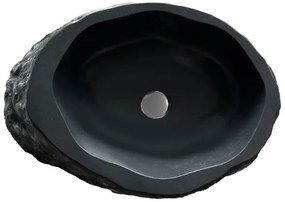 Sanitec Ebony 288 Νιπτήρας Πέτρινος Επικαθήμενος 56x37x13cm Anthracit