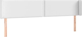 vidaXL Κεφαλάρι Κρεβατιού LED Λευκό 203x16x78/88 εκ. Συνθετ. Δέρμα