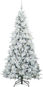 vidaXL Τεχνητό Χριστουγεννιάτικο Δέντρο με Άξονα με βάση Λευκό 210 cm
