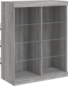 vidaXL Μπουφές με LED Γκρι Sonoma 81 x 37 x 100 εκ.