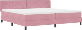 vidaXL Κρεβάτι με ελατήρια με στρώμα Ροζ 200 x 200 cm Πολυεστέρας