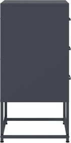 vidaXL Κομοδίνα 2 τεμ. Ανθρακί 36x39x78 εκ. από Χάλυβα