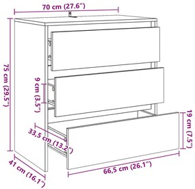 Μπουφές Artisan Δρυς 70x41x75 εκ. από Επεξεργασμένο Ξύλο - Καφέ