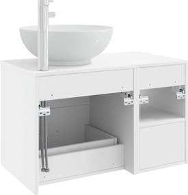 vidaXL Σετ Επίπλων Μπάνιου 2 pcs Λευκό Επεξεργασμένο Ξύλο