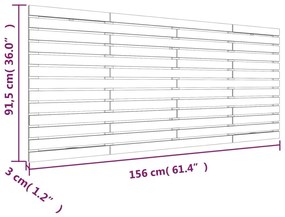 Κεφαλάρι Τοίχου Λευκό 156x3x91,5 εκ. από Μασίφ Ξύλο Πεύκου - Λευκό