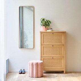 Ντουλάπι παπουτσιών από μασίφ πεύκο και ψάθινο πλέγμα, Gabin