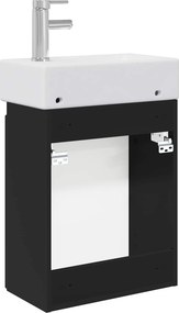 vidaXL Μονάδα μπάνιου με βρύση Μαύρο 45,5 x 22,5 x 84 εκ