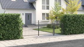 vidaXL Πύλη Κήπου με κλειδαριά Γκρι 100 x 400 cm Ατσάλι