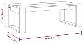 Τραπεζάκι Σαλονιού Καφέ Δρυς 102 x 50 x 35 εκ. Επεξεργ. Ξύλο - Καφέ