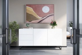 Μπουφές Sky 167x81x43cm Λευκό Γυαλιστερό με πόδια - BOG4589