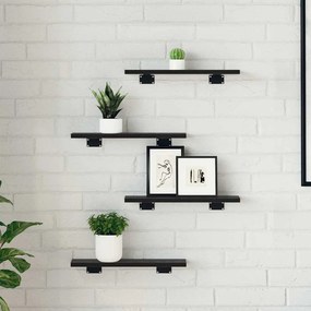 vidaXL Ράφι Βιβλίων 3 επιπέδων 4 pcs 40 x 10 x 1,5 cm Μαύρο
