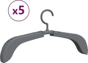 vidaXL Κρεμάστρες Ρούχων Επεκτεινόμενες 5 τεμ. Γκρι