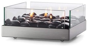 Διακοσμητικό Χώρου Fireplace 123175 23x23x10cm Silver-Black Philippi Stainless Steel