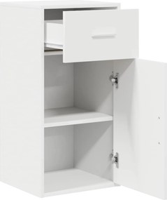 vidaXL Πλαϊνό γραφείο με συρτάρι Λευκό 38 x 34 x 75 εκ