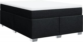 vidaXL Κρεβάτι Boxspring με Στρώμα Μαύρο 140x200 εκ. Υφασμάτινο