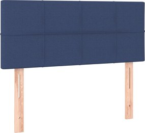 vidaXL Κρεβάτι Boxspring με Στρώμα Μπλε 120x190 εκ. Υφασμάτινο