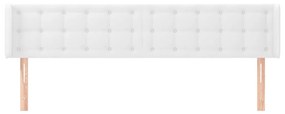 vidaXL Κεφαλάρι με Πτερύγια Λευκό 183x16x78/88 εκ. Συνθετικό Δέρμα