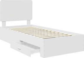 vidaXL Σκελετός Κρεβατιού Λευκό 100 x 200 cm Επεξεργασμένο ξύλο