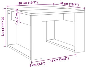 Τραπέζι Βοηθητικό Παλαιό Ξύλο 50 x 50 x 35 εκ. από Επεξ. Ξύλο - Καφέ