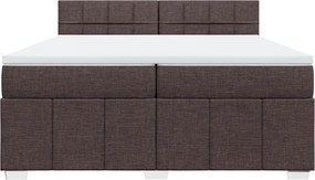 vidaXL Κρεβάτι Boxspring με Στρώμα Σκούρο Καφέ 200x200 εκ. Υφασμάτινο