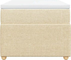 vidaXL Κρεβάτι Boxspring με Στρώμα Κρεμ 90x190 εκ.Υφασμάτινο