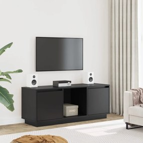 vidaXL Έπιπλο Τηλεόρασης Μαύρο 110,5x35x44 εκ. από Μασίφ Ξύλο Πεύκου