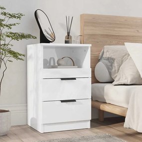vidaXL Κομοδίνα 2 τεμ. Γυαλιστερό Λευκό από Επεξεργασμένο Ξύλο