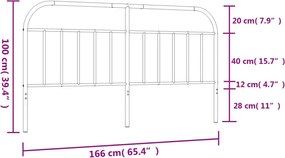 vidaXL Ανταλλακτικό κεφαλάρι Λευκό 160 εκ. Μεταλλικό