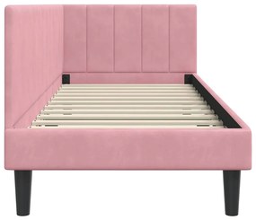 vidaXL Κρεβάτι Γωνίας με κεφαλάρι Ροζ 80 x 200 cm Βελούδο
