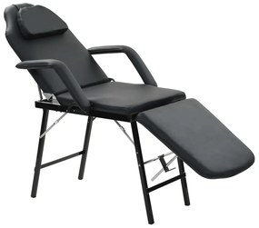 vidaXL Καρέκλα Αισθητικής Φορητή Μαύρη 185x78x76 εκ. Συνθετικό Δέρμα