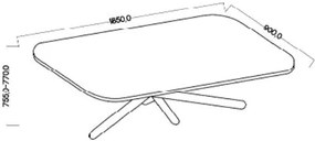 Τραπέζι Harald-Kafe Skouro-185 x 90