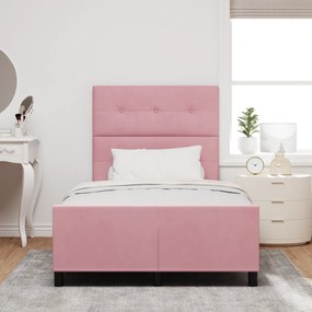 vidaXL Κρεβάτι Ροζ 120x190 cm Βελούδο