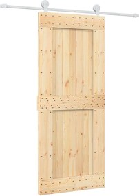 vidaXL Συρόμενη Πόρτα Φυσικό και Λευκό 85 x 210 cm