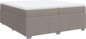 vidaXL Κρεβάτι Boxspring με Στρώμα Taupe 200x200 εκ. Υφασμάτινο