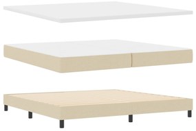 vidaXL Κρεβάτι με Στρώμα Cream 200x200 εκ. Ύφασμα