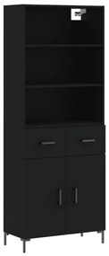 vidaXL Ντουλάπι Μαύρο 69,5x34x180 εκ. από Επεξεργασμένο Ξύλο